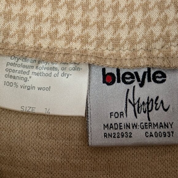 Vintage Bleyle for Hooper 100% Virgin Wool Pull On Houndstooth Skirt - Picture 3 of 3